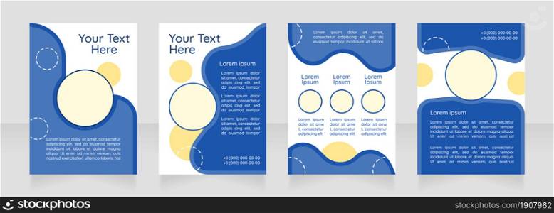 Commercial advertising blank brochure layout design. Increase sales. Vertical poster template set with empty copy space for text. Premade corporate reports collection. Editable flyer paper pages. Commercial advertising blank brochure layout design