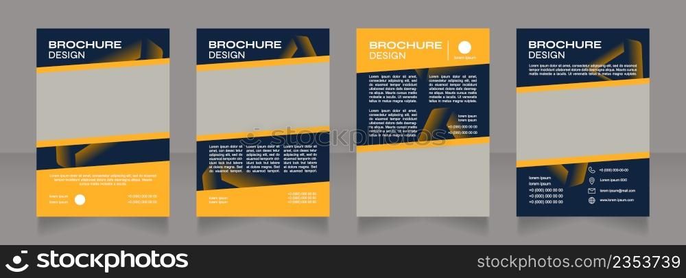 Commercial biotech organization blank brochure design. Template set with copy space for text. Premade corporate reports collection. Editable 4 paper pages. Syne Bold, Arial Regular fonts used. Commercial biotech organization blank brochure design