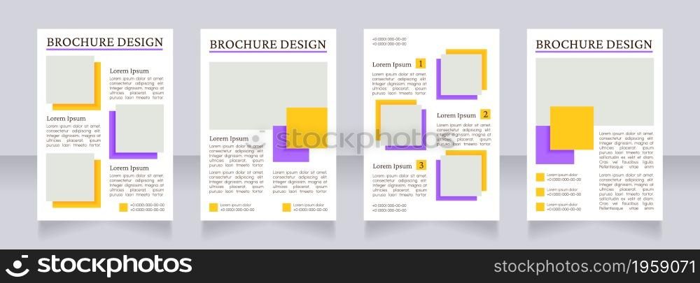 Commercial business offer blank brochure layout design. Vertical poster template set with empty copy space for text. Premade corporate reports collection. Editable flyer paper pages. Commercial business offer blank brochure layout design