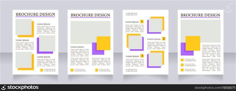 Commercial business offer blank brochure layout design. Vertical poster template set with empty copy space for text. Premade corporate reports collection. Editable flyer paper pages. Commercial business offer blank brochure layout design