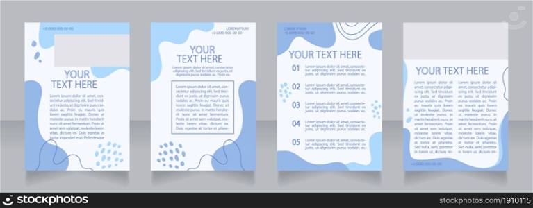 Commercial development presentation blank brochure layout design. Vertical poster template set with empty copy space for text. Premade corporate reports collection. Editable flyer paper pages. Commercial development presentation blank brochure layout design