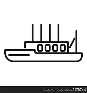 Commercial fish boat icon outline vector. Sea ship. Fishing vessel. Commercial fish boat icon outline vector. Sea ship