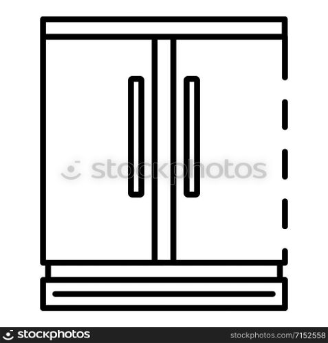 Commercial freezer icon. Outline commercial freezer vector icon for web design isolated on white background. Commercial freezer icon, outline style