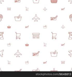 Commercial icons pattern seam≤ss white background