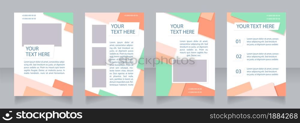 Commercial photography advertising blank brochure layout design. Vertical poster template set with empty copy space for text. Premade corporate reports collection. Editable flyer paper pages. Commercial photography advertising blank brochure layout design