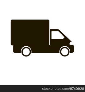 Commercial truck isolated silhouette on white background. Vector illustration. Vector illustration. Commercial truck isolated silhouette on white background. Vector illustration.