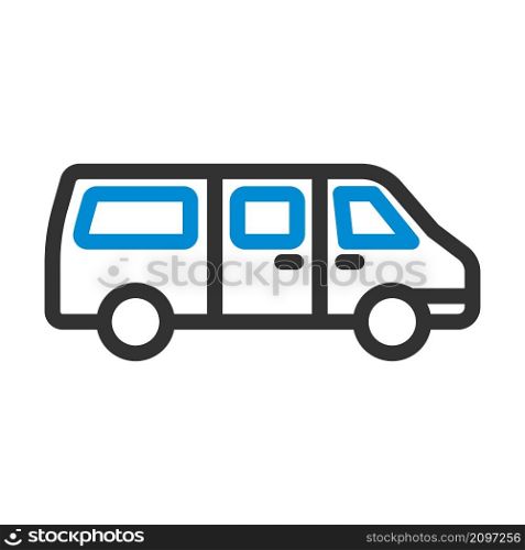 Commercial Van Icon. Editable Bold Outline With Color Fill Design. Vector Illustration.
