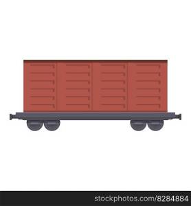 Commercial wagon icon cartoon vector. Cargo train. Metal energy. Commercial wagon icon cartoon vector. Cargo train