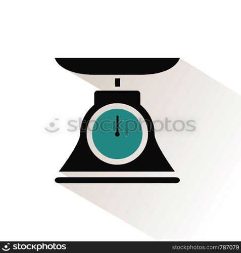 Commercial weight scale icon for stores and pharmacies. Isolated vector illustration