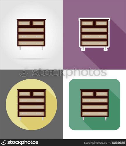 commode furniture set flat icons vector illustration isolated on white background