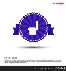 commode toilet icon - Purple Ribbon banner