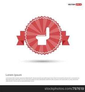 commode toilet icon - Red Ribbon banner