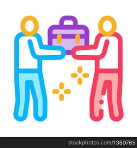 common work of two people icon vector. common work of two people sign. color symbol illustration. common work of two people icon vector outline illustration