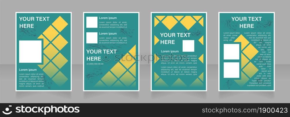 Communicating company vision blank brochure layout design. Vertical poster template set with empty copy space for text. Premade corporate reports collection. Editable flyer paper pages. Communicating company vision blank brochure layout design