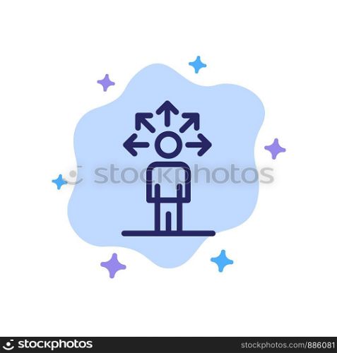 Communication, Abilities, Connection, Human Blue Icon on Abstract Cloud Background
