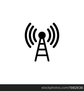 Communication Antenna. Flat Vector Icon illustration. Simple black symbol on white background. Communication Antenna sign design template for web and mobile UI element. Communication Antenna Flat Vector Icon