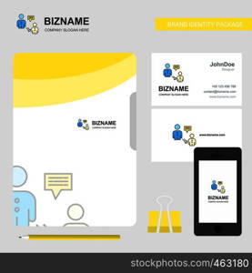 Communication Business Logo, File Cover Visiting Card and Mobile App Design. Vector Illustration