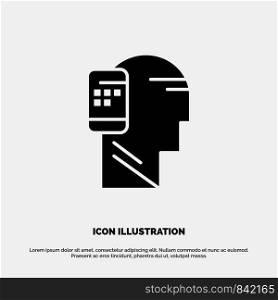 Communication, Connected, Human, Mobile, Mobility solid Glyph Icon vector