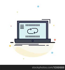 Communication, connection, link, sync, synchronization Flat Color Icon Vector