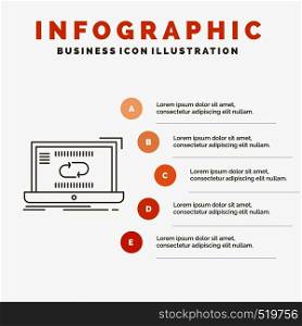 Communication, connection, link, sync, synchronization Infographics Template for Website and Presentation. Line Gray icon with Orange infographic style vector illustration. Vector EPS10 Abstract Template background