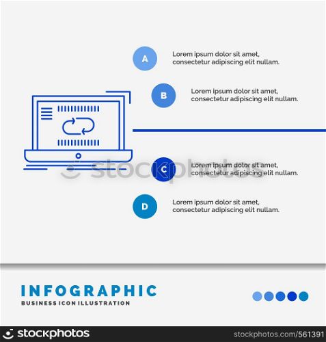 Communication, connection, link, sync, synchronization Infographics Template for Website and Presentation. Line Blue icon infographic style vector illustration. Vector EPS10 Abstract Template background