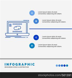 Communication, connection, link, sync, synchronization Infographics Template for Website and Presentation. Line Blue icon infographic style vector illustration. Vector EPS10 Abstract Template background