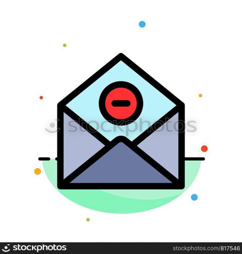 Communication, Delete, Delete-Mail, Email Abstract Flat Color Icon Template
