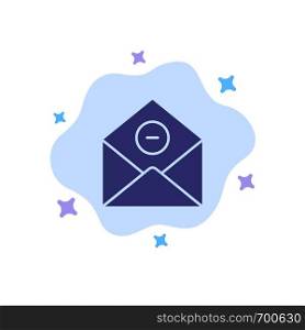 Communication, Delete, Delete-Mail, Email Blue Icon on Abstract Cloud Background