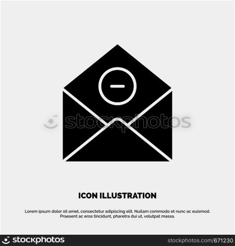 Communication, Delete, Delete-Mail, Email solid Glyph Icon vector
