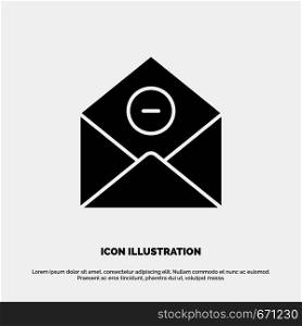 Communication, Delete, Delete-Mail, Email solid Glyph Icon vector