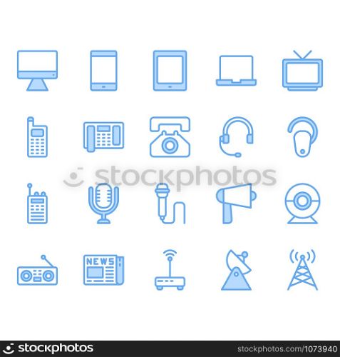 Communication device icon set.Vector illustration