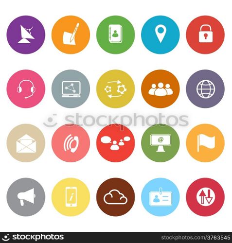 Communication flat icons on white background, stock vector