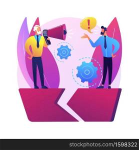 Communication gap abstract concept vector illustration. Information exchange, understanding, effective communication, body language, feelings and expectations, relationship abstract metaphor.. Communication gap abstract concept vector illustration.
