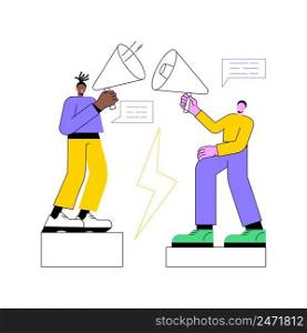 Communication gap abstract concept vector illustration. Information exchange, understanding, effective communication, body language, feelings and expectations, relationship abstract metaphor.. Communication gap abstract concept vector illustration.