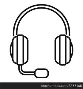 Communication headset icon outline vector. Business message. Online chat. Communication headset icon outline vector. Business message