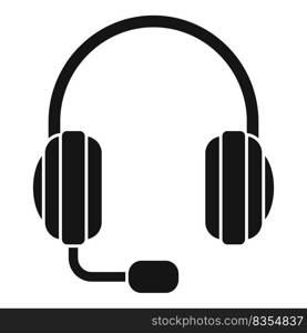 Communication headset icon simple vector. Business message. Online chat. Communication headset icon simple vector. Business message