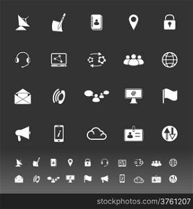 Communication icons on gray background, stock vector