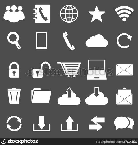 Communication icons on gray background, stock vector