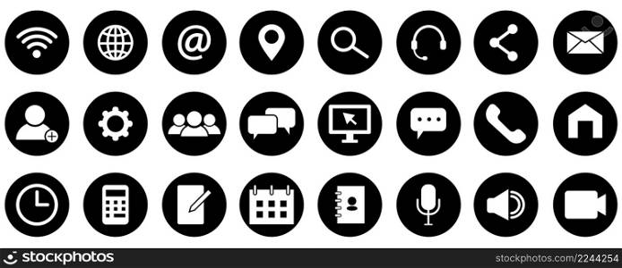 Communication icons set. Phone icon set. Call icon vector. Message icon. Mobile page. Vector illustration. stock image. EPS 10.. Communication icons set. Phone icon set. Call icon vector. Message icon. Mobile page. Vector illustration. stock image.