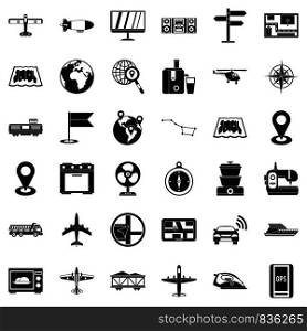 Communication icons set. Simple style of 36 communication vector icons for web isolated on white background. Communication icons set, simple style