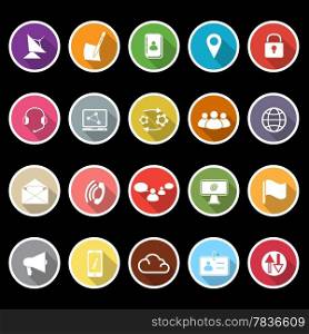Communication icons with long shadow, stock vector