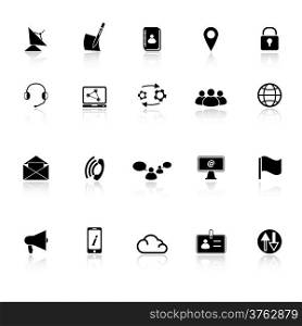 Communication icons with reflect on white background, stock vector