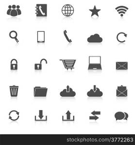 Communication icons with reflect on white background, stock vector