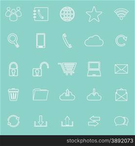 Communication line icons on green background, stock vector