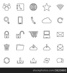Communication line icons on white background, stock vector