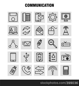 Communication Line Icons Set For Infographics, Mobile UX/UI Kit And Print Design. Include: Call, Dial, Phone, Hours, Signals, Tower, Network, Communication, Collection Modern Infographic Logo and Pictogram. - Vector