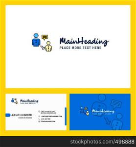 Communication Logo design with Tagline & Front and Back Busienss Card Template. Vector Creative Design