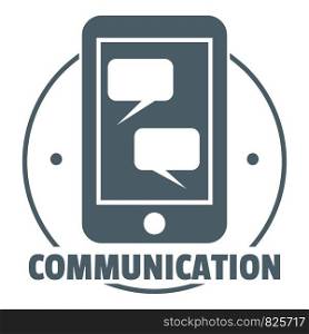 Communication phone logo. Simple illustration of communication phone vector logo for web. Communication phone logo, simple gray style