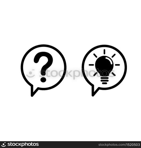 communication question and idea icon isolated on white background. vector illustration.