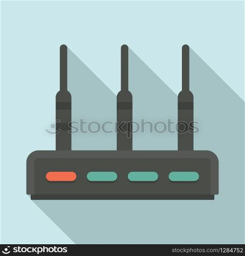 Communication router icon. Flat illustration of communication router vector icon for web design. Communication router icon, flat style